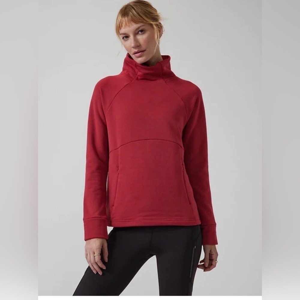 Athleta Altitude Polartec® Funnel Neck Red Sweatshirt Sz M
